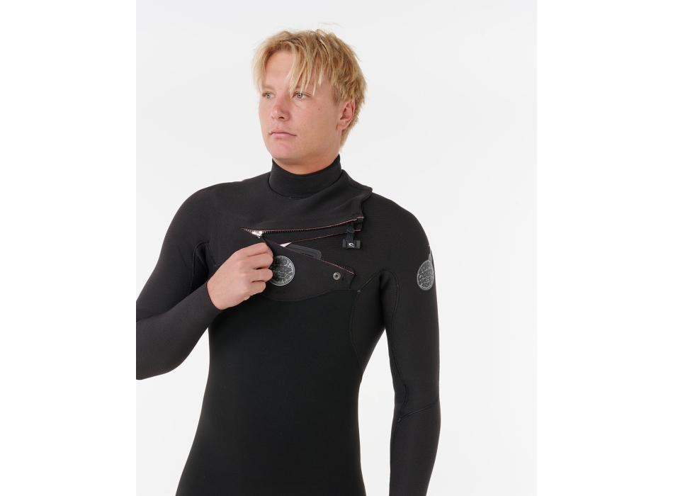 RIP CURL FLASH BOMB HOODED WETSUIT 6/4 CHEST ZIP