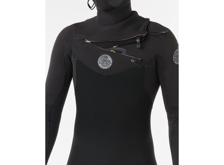 RIP CURL FLASH BOMB HOODED WETSUIT 6/4 CHEST ZIP