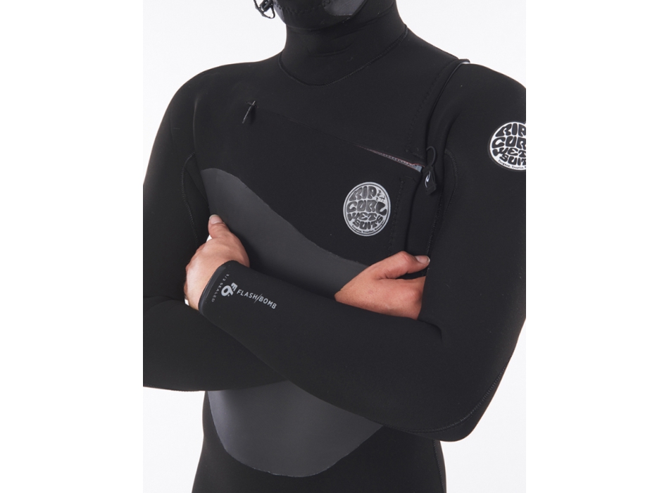 RIP CURL FLSHBOMB HOODED WETSUIT 6/4 CHEST ZIP