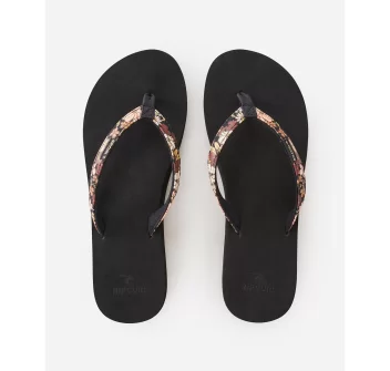 RIP CURL FREEDOM BLOOM OPEN TOE BLACK BROWN