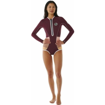 RIP CURL G BOMB 1MM LONG SLEEVE HIGH CUT SPRING SUIT FRONT ZIP PLUM