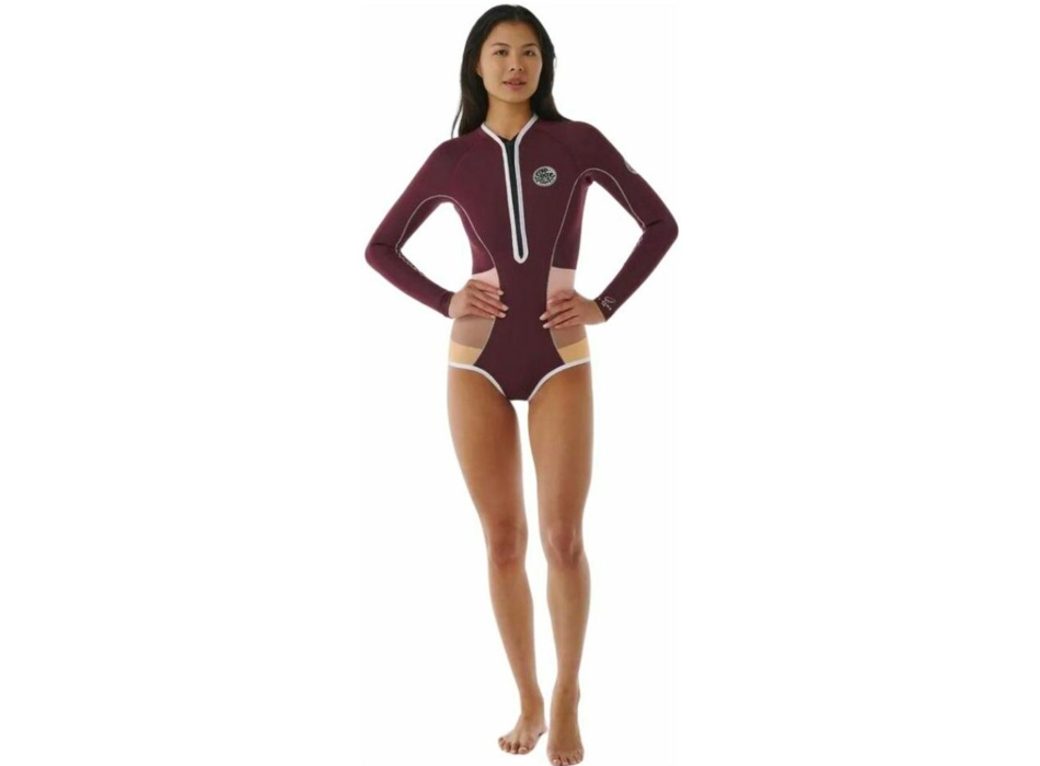 RIP CURL G BOMB 1MM LONG SLEEVE HIGH CUT SPRING SUIT FRONT ZIP PLUM
