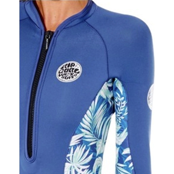 RIP CURL G BOMB LONG SLEEVE FRONT ZIP CHEEKY DARK TEAL
