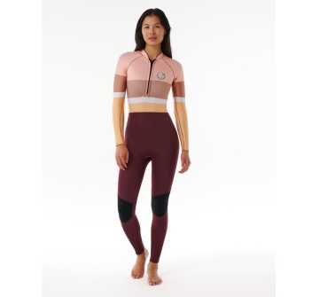 RIP CURL G BOMB WETSUIT STEAMER 2MM WOMANI LONG SLEEVE FRONT ZIP PLUM