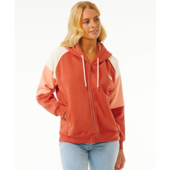 RIP CURL GALICIA FULL ZIP FLEECE RUST