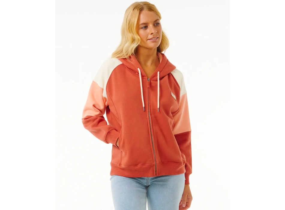 RIP CURL GALICIA FULL ZIP FLEECE RUST
