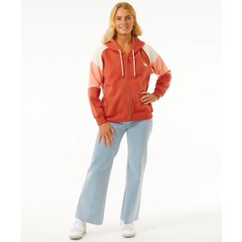 RIP CURL GALICIA FULL ZIP FLEECE RUST