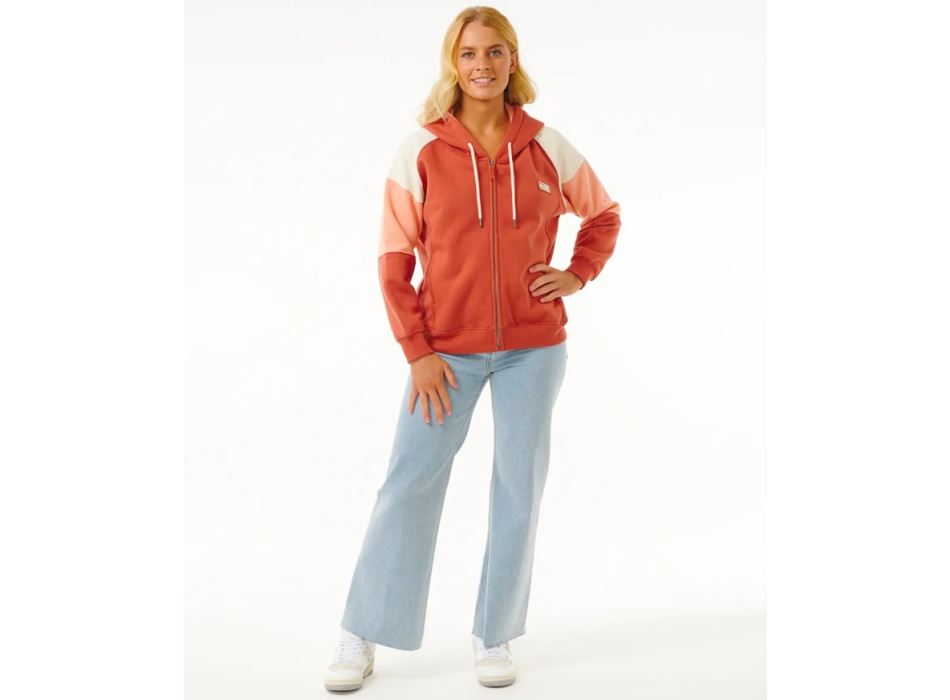 RIP CURL GALICIA FULL ZIP FLEECE RUST
