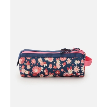 RIP CURL GLOBAL PENCIL CASE TWO COMPARTMENT WHITE