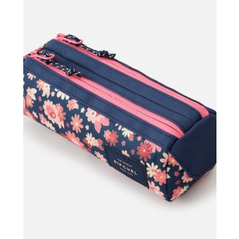 RIP CURL GLOBAL PENCIL CASE TWO COMPARTMENT WHITE