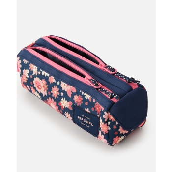 RIP CURL GLOBAL PENCIL CASE TWO COMPARTMENT WHITE