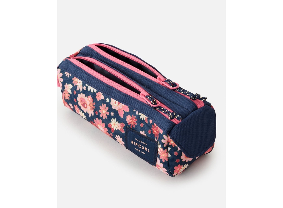 RIP CURL GLOBAL PENCIL CASE TWO COMPARTMENT WHITE
