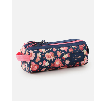 RIP CURL GLOBAL PENCIL CASE TWO COMPARTMENT WHITE