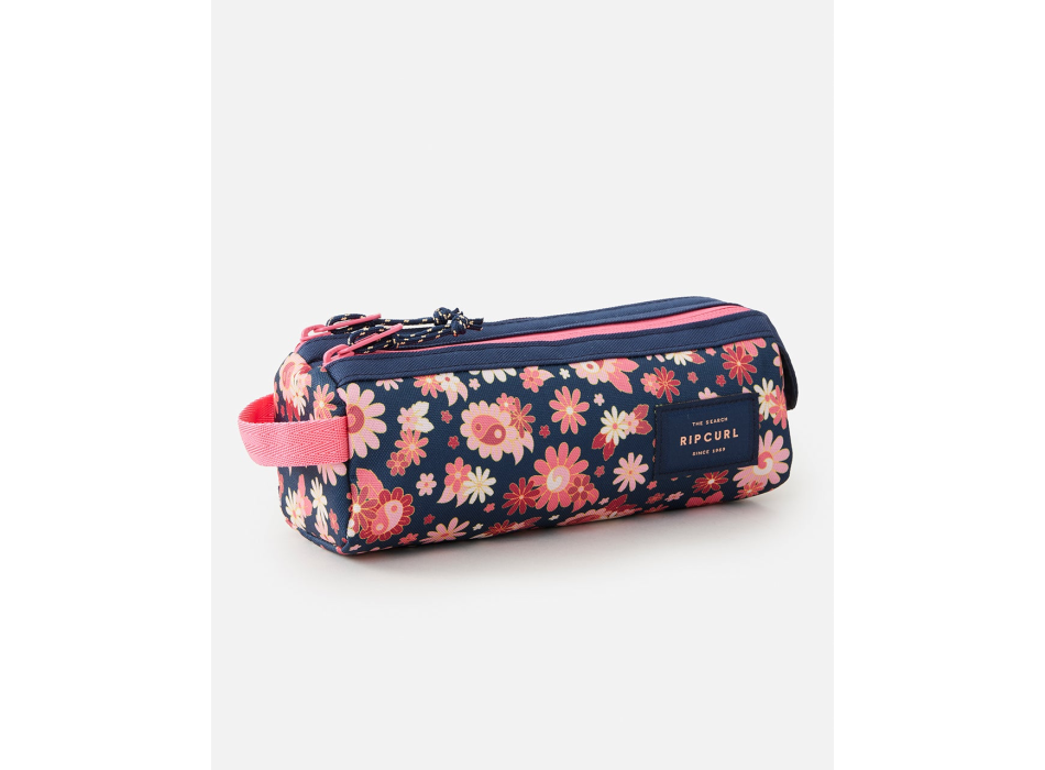 RIP CURL GLOBAL PENCIL CASE TWO COMPARTMENT WHITE