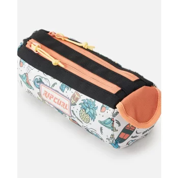 RIP CURL GLOBAL PENCIL CASE TWO COMPARTMENT BONE