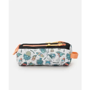 RIP CURL GLOBAL PENCIL CASE TWO COMPARTMENT BONE