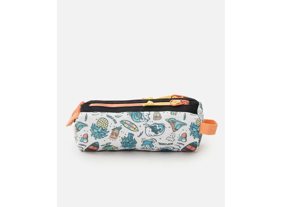 RIP CURL GLOBAL PENCIL CASE TWO COMPARTMENT BONE