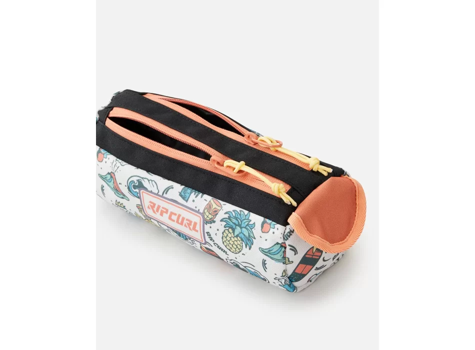 RIP CURL GLOBAL PENCIL CASE TWO COMPARTMENT BONE