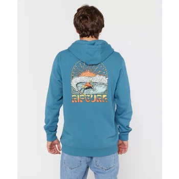 RIP CURL GRATEFUL SHRED ZIP HOOD  STORM BLUE