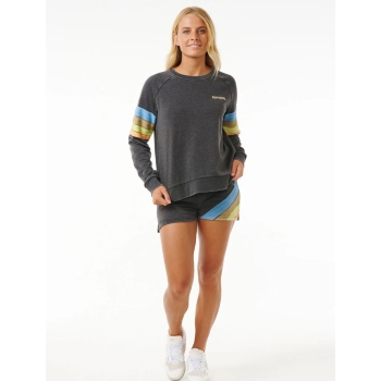 RIP CURL HIGH TIDE RAGLAN CREW WASHED BLACK