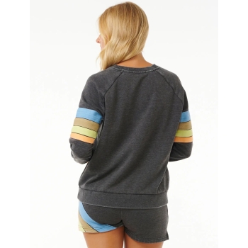 RIP CURL HIGH TIDE RAGLAN CREW WASHED BLACK