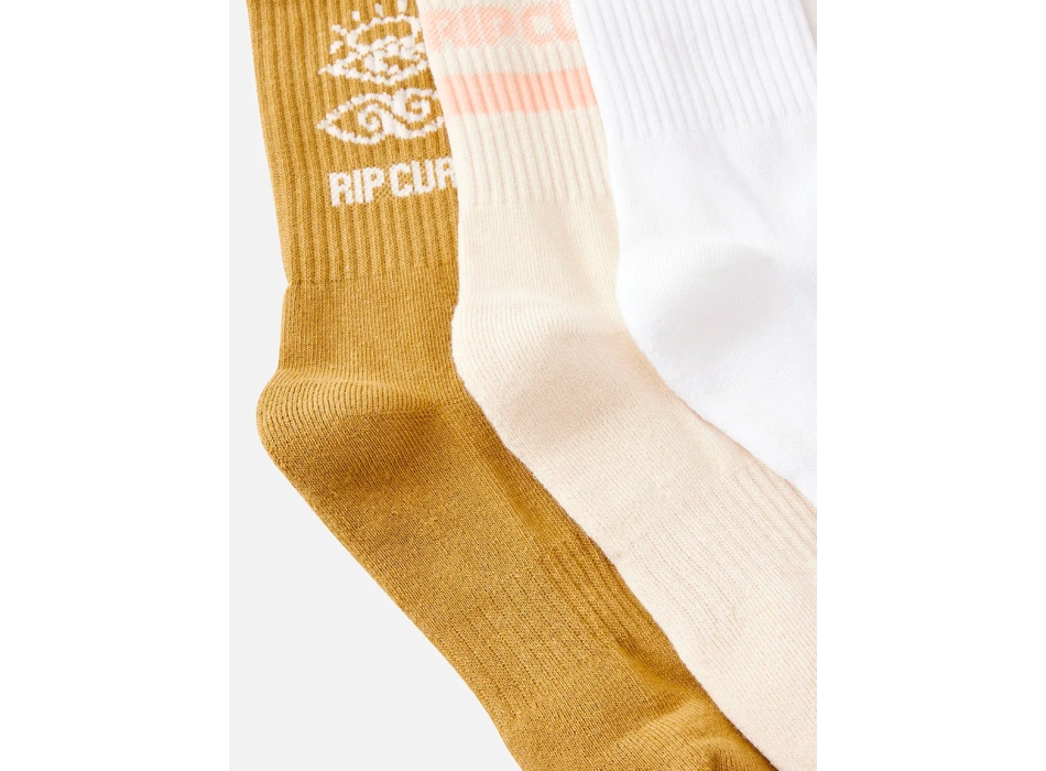 RIP CURL ICONS OF SURF 3 PACK CREW SOCKS