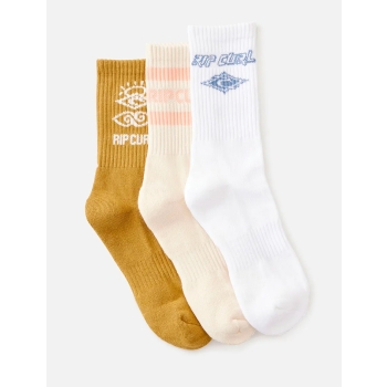 RIP CURL ICONS OF SURF 3 PACK CREW SOCKS