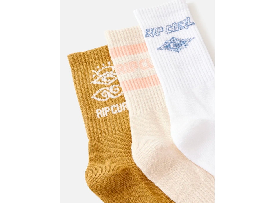 RIP CURL ICONS OF SURF 3 PACK CREW SOCKS
