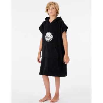 RIP CURL HOODED TOWEL BOYS BLACK 8-16 YEARS