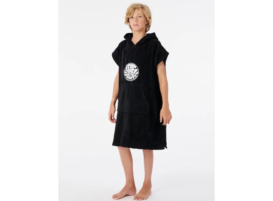 RIP CURL HOODED TOWEL BOYS BLACK 8-16 YEARS