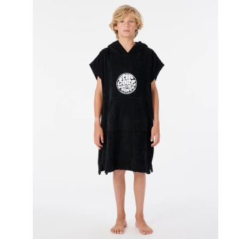 RIP CURL HOODED TOWEL BOYS BLACK 8-16 YEARS