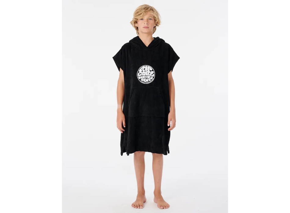 RIP CURL HOODED TOWEL BOYS BLACK 8-16 YEARS