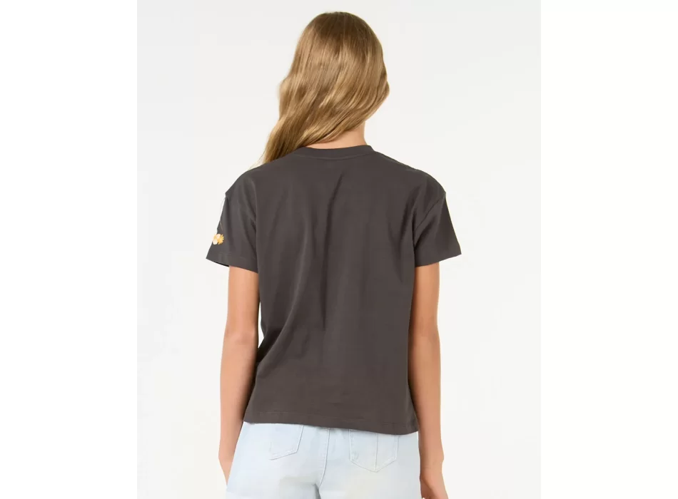 RIP CURL ISLAND BLISS ART TEE GIRL WASHED BLACK
