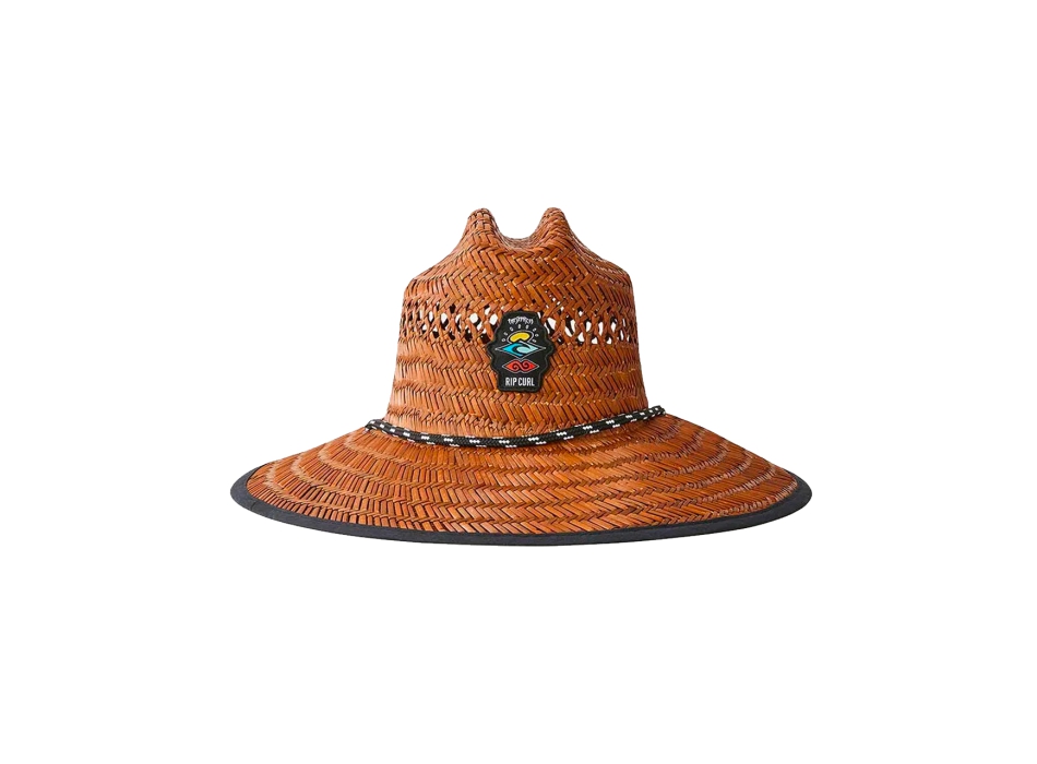 RIP CURL LOGO STRAW HAT BROWN