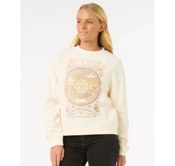 RIP CURL LUNA RELAXED CREW WOMAN WASHED BLACK