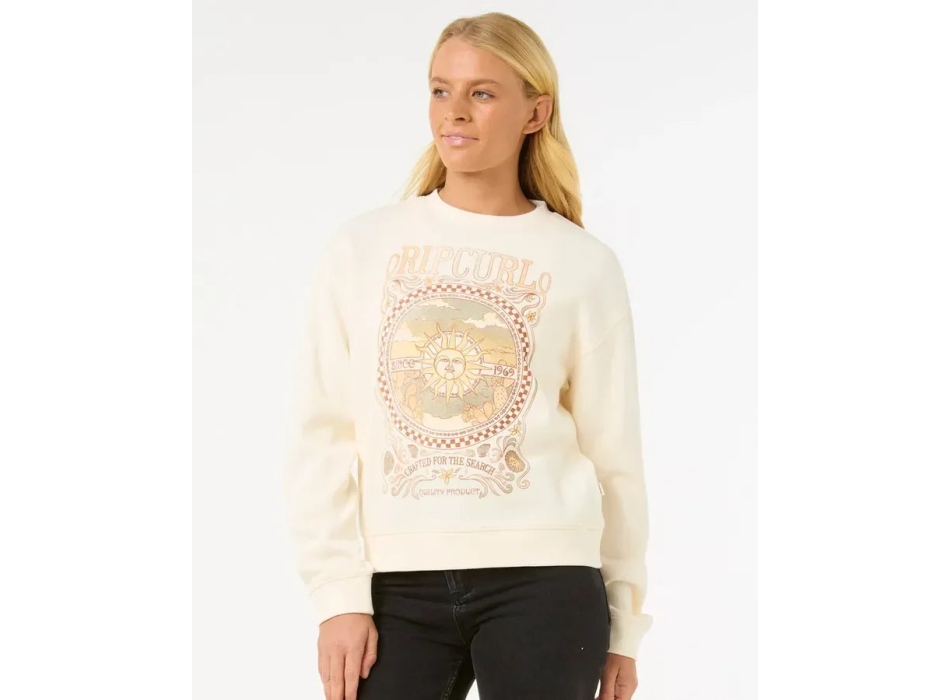 RIP CURL LUNA RELAXED CREW WOMAN WASHED BLACK