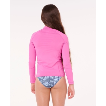RIP CURL LYCRA AMAZON YOUTH LONG SLEEVE PROTEZIONE UV 50+ RED