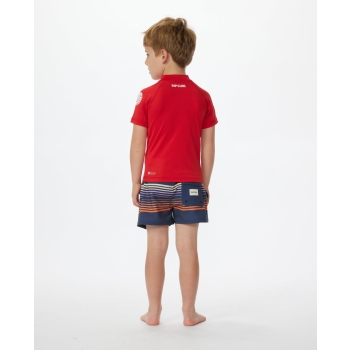 RIP CURL T-SHIRT LYCRA BRAND WAVE UV SHORT SLEEVE UPF50+ RED