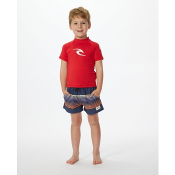 RIP CURL T-SHIRT LYCRA BRAND WAVE UV SHORT SLEEVE UPF50+ RED