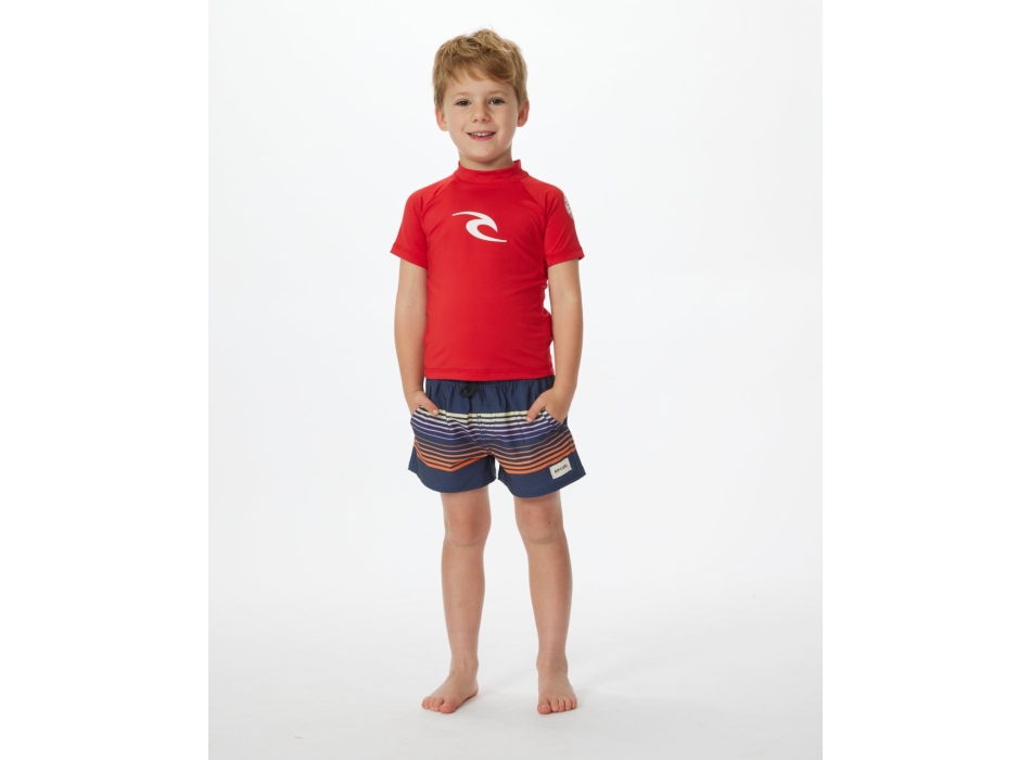 RIP CURL T-SHIRT LYCRA BRAND WAVE UV SHORT SLEEVE UPF50+ RED