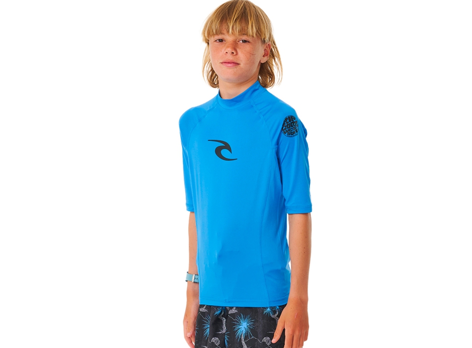 RIP CURL T-SHIRT BRAND WAVE UV SHORT SLEEVE UPF50+ BLUE GUM