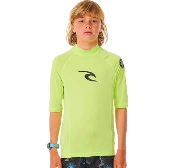 RIP CURL T-SHIRT BRAND WAVE UV SHORT SLEEVE UPF50+ LIME