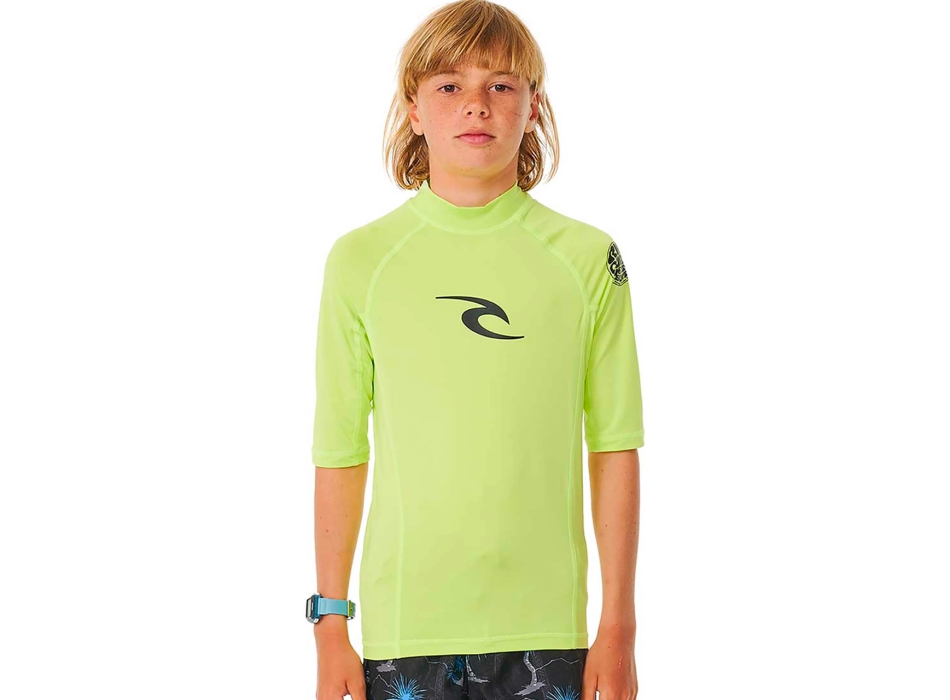 RIP CURL T-SHIRT BRAND WAVE UV SHORT SLEEVE UPF50+ LIME