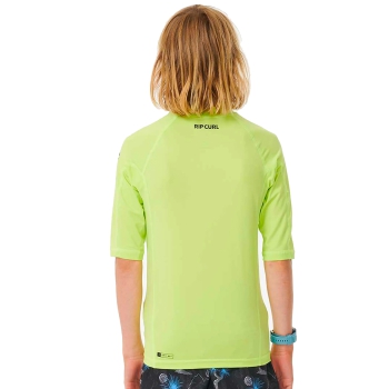 RIP CURL T-SHIRT BRAND WAVE UV SHORT SLEEVE UPF50+ LIME