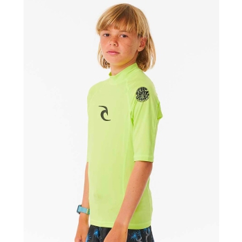 RIP CURL T-SHIRT BRAND WAVE UV SHORT SLEEVE UPF50+ LIME