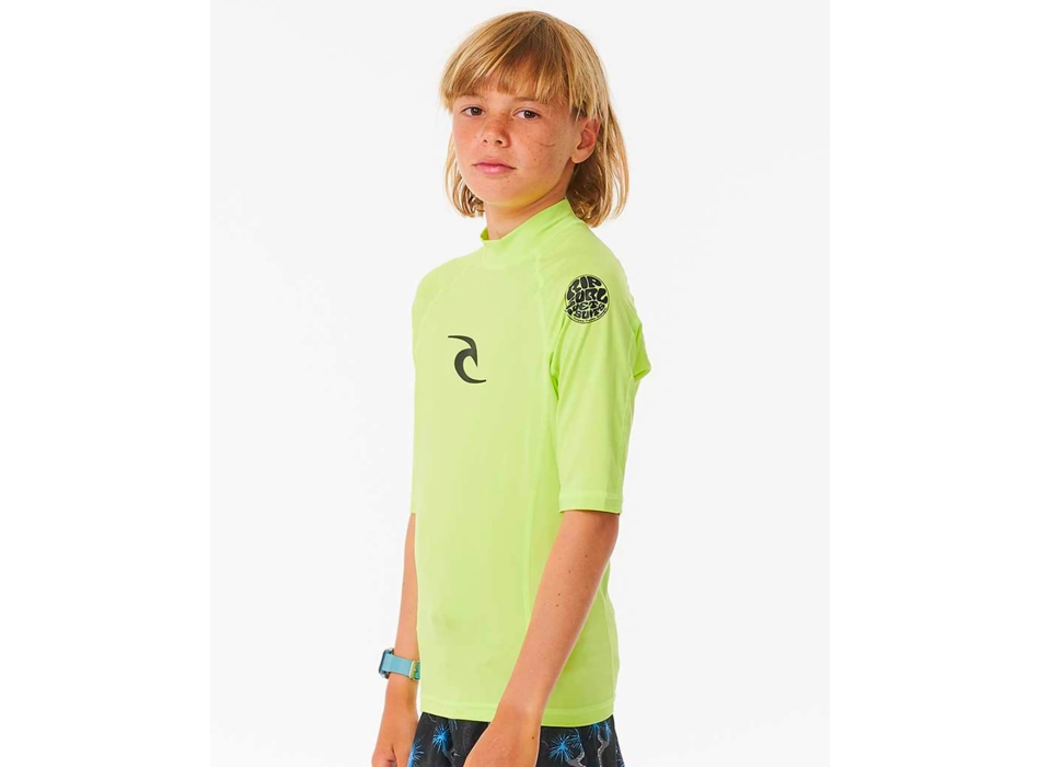 RIP CURL T-SHIRT BRAND WAVE UV SHORT SLEEVE UPF50+ LIME