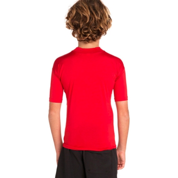 RIP CURL T-SHIRT BRAND WAVE UV SHORT SLEEVE UPF50+ RED