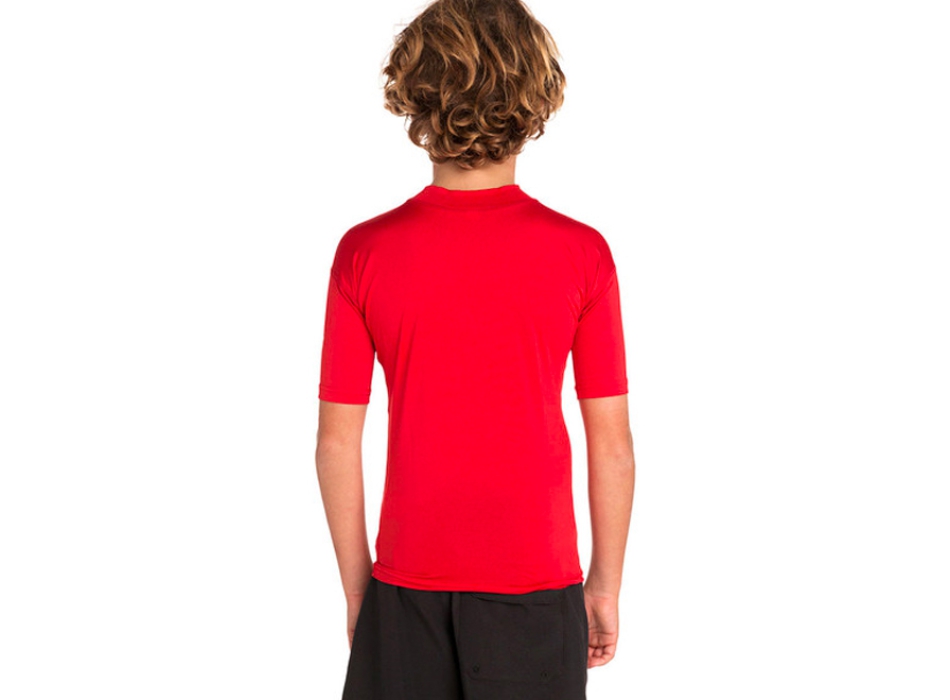 RIP CURL T-SHIRT BRAND WAVE UV SHORT SLEEVE UPF50+ RED