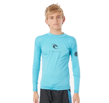 RIP CURL T-SHIRT BOYS CORP LONG SLEEVE UV 50+ BLUE