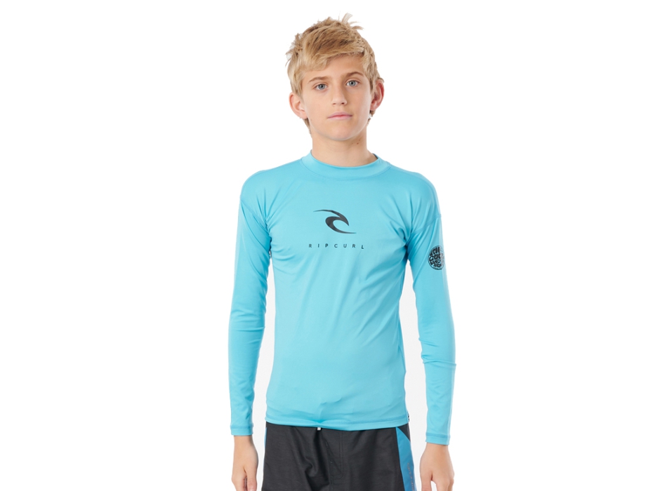 RIP CURL T-SHIRT BOYS CORP LONG SLEEVE UV 50+ BLUE